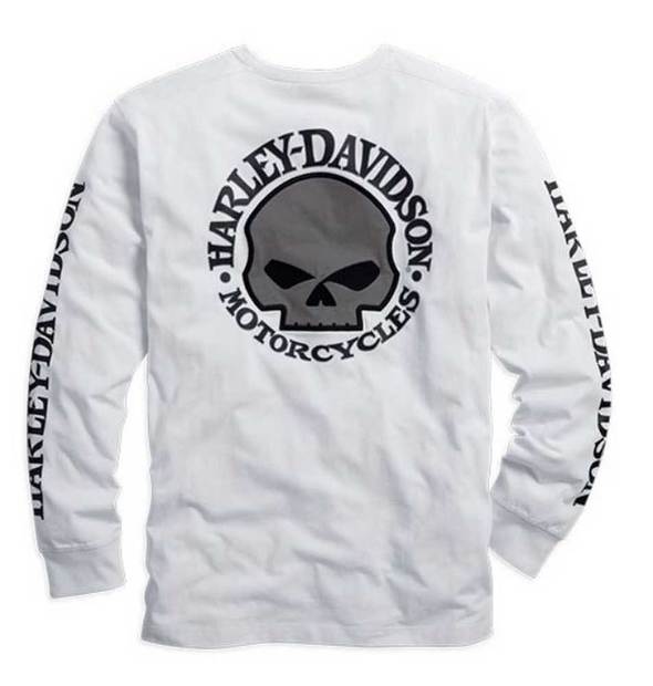 Harley-Davidson® Men’s Willie G. Skull Long Sleeve Tee White