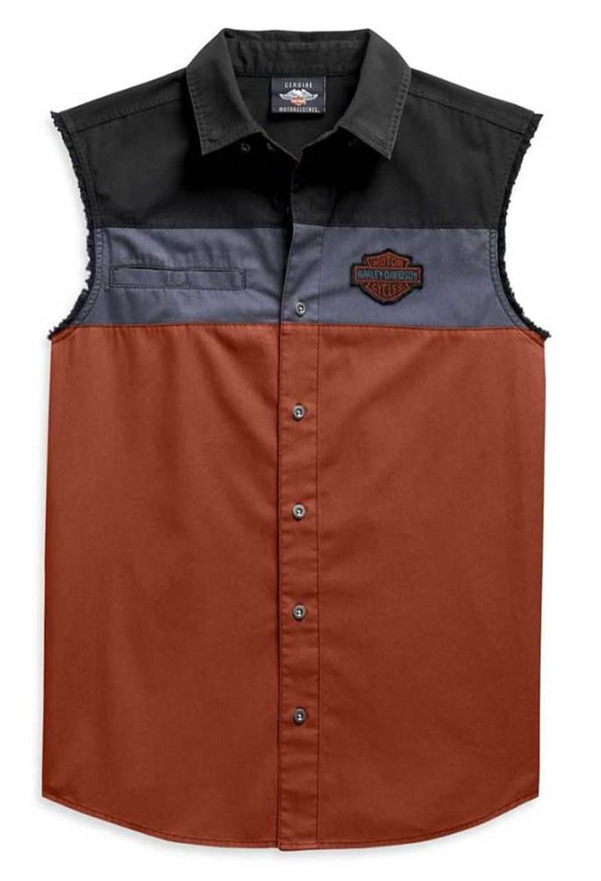 Harley-Davidson® Men’s Copperblock B&S Sleeveless Blowout Shirt ...