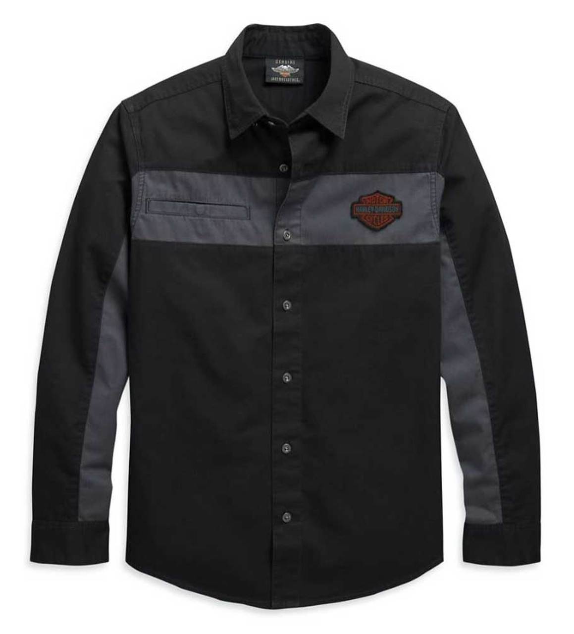 Harley-Davidson® Men’s Copperblock Long Sleeve Woven Shirt, Black