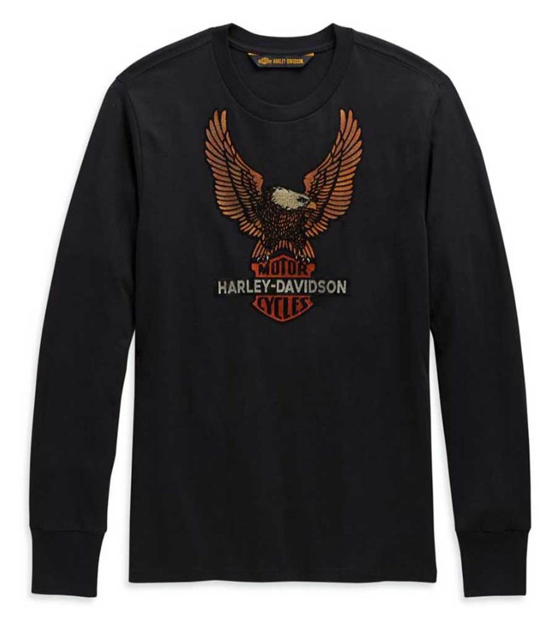 Harley-Davidson® Men’s Vintage Eagle Long Sleeve Cotton Shirt – Black