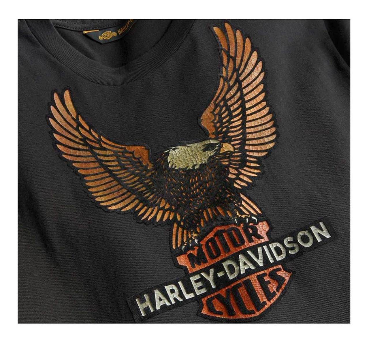 Harley-Davidson® Men’s Vintage Eagle Long Sleeve Cotton Shirt – Black