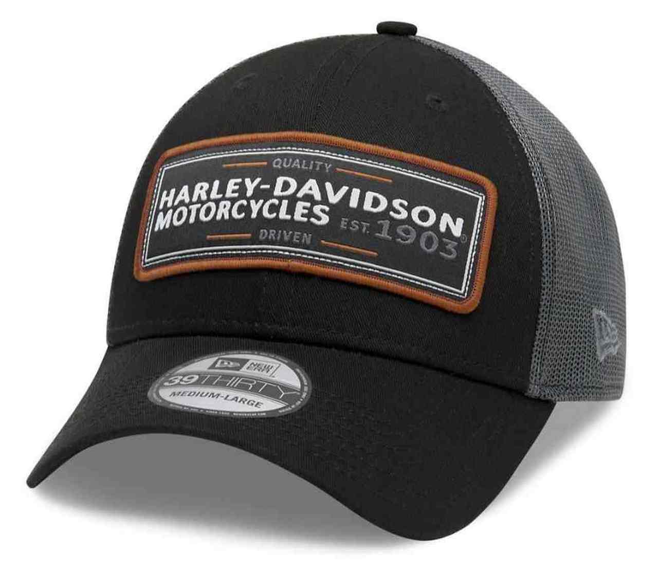 Harley-Davidson® Men's Flying Eagle 39THIRTY Mesh Baseball Cap, Black
