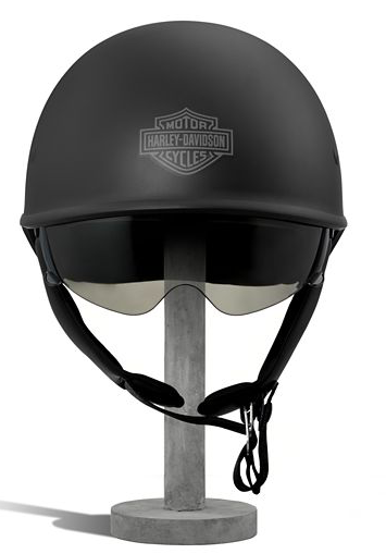 Harley-Davidson Curbside Sun Shield X06 Half Motorcycle Helmet - Black