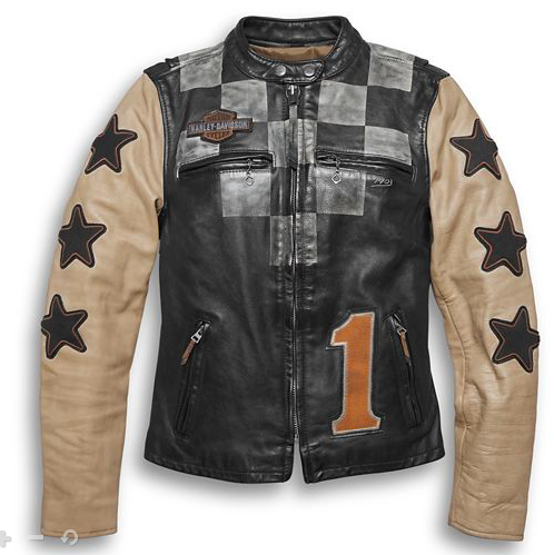 Harley Davidson Women's Vintage Race-Inspired Leather Jacket