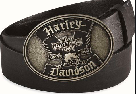 Harley Davidson iconic eagle buckle & belt men’s , black