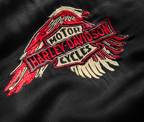 Harley Davidson Women’s Embroidered Satin Bomber Jacket