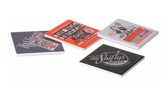 Harley-Davidson® Pit Shop Ceramic Cork Bottom Coaster Set, 4 Pack