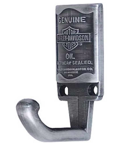 Harley-Davidson HDL-10102 Wall Hook for Clothes, Oil Can Logo, Antique Pewter Finish, 2.3 x 1.1 x 1.3