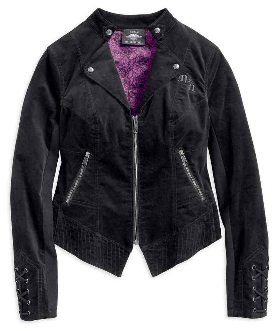 Harley-Davidson® Women's Velour Casual Jacket w/ Sateen Lining, Black