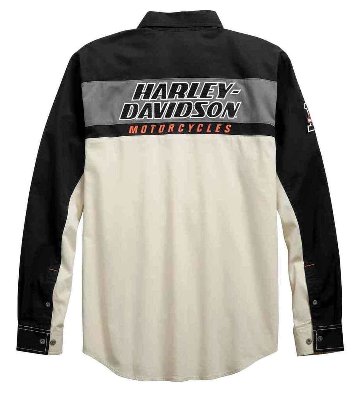 Harley-Davidson® Men’s H-D Racing Long Sleeve Woven Shirt, Off-White
