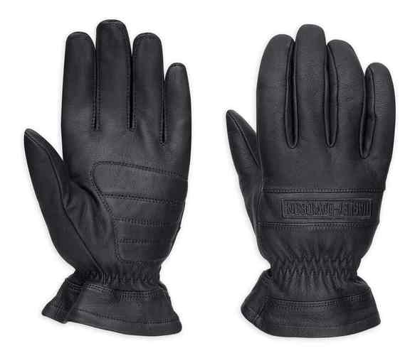 Harley-Davidson® Men's Commute Full-Finger Leather Gloves, Black