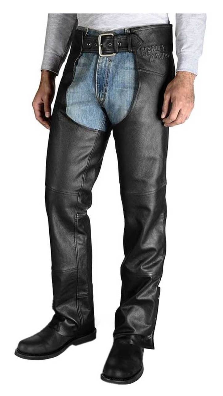 Harley-Davidson® Men’s Stock II Midweight Leather Chaps – Black