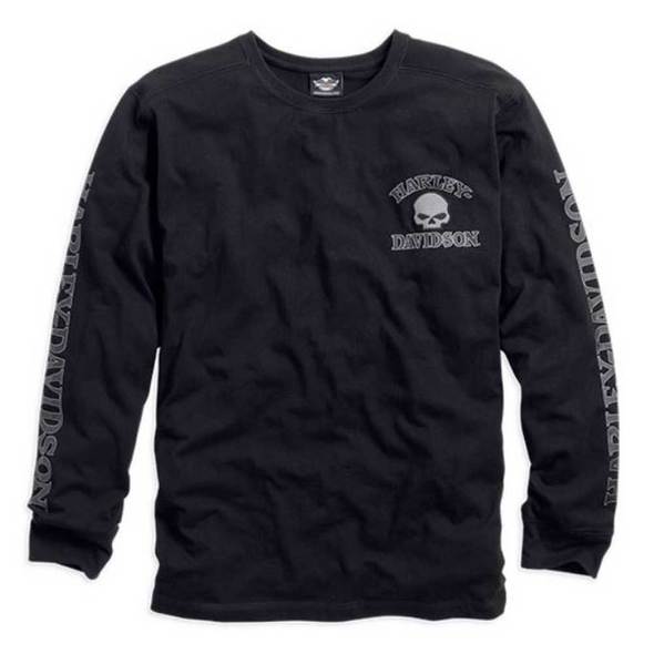 Harley-Davidson® Men's Willie G. Skull Long Sleeve Tee Black