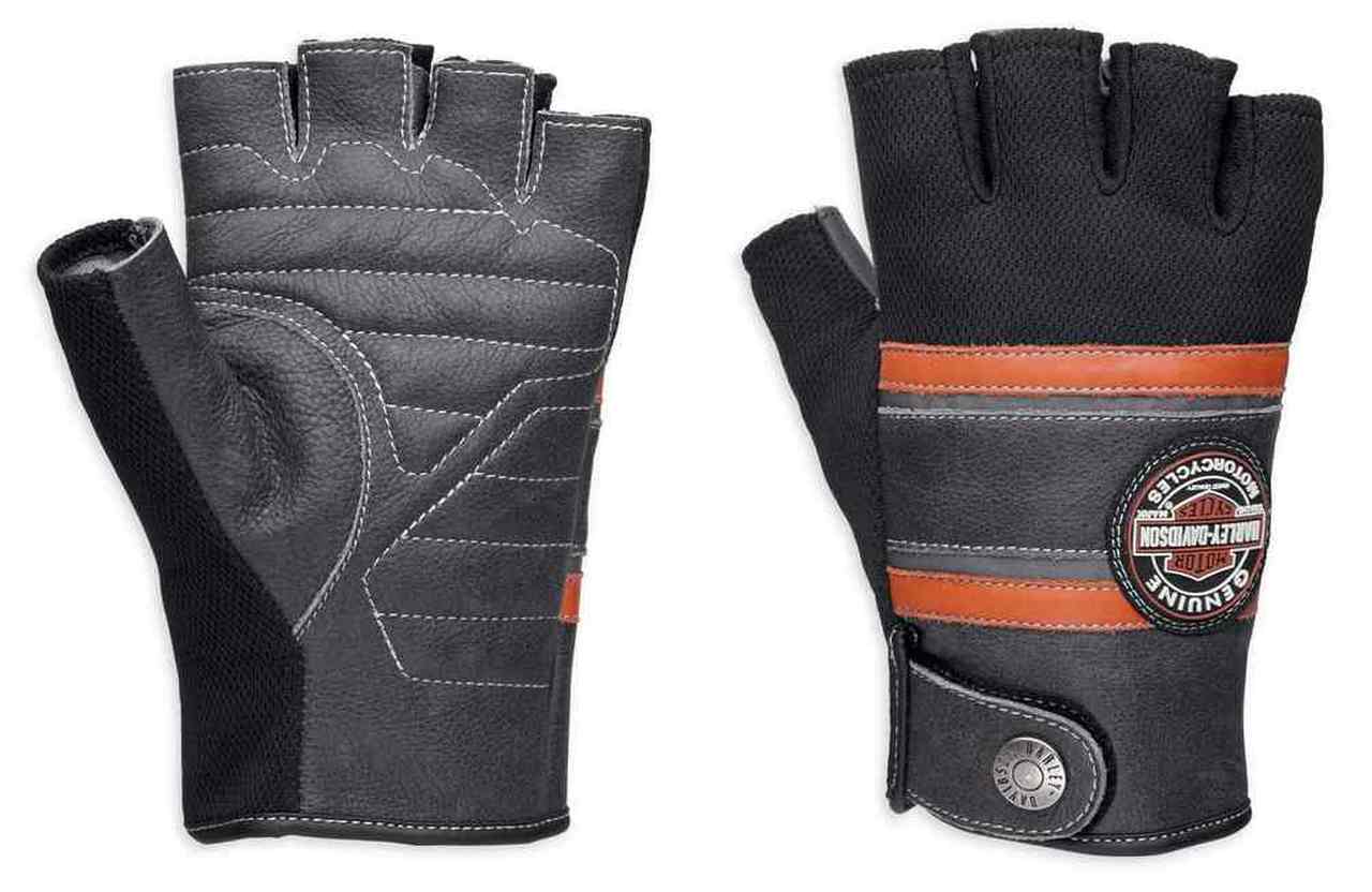 Harley-Davidson® Men’s Mixed Media Fingerless Gloves w/ Coolcore Tech
