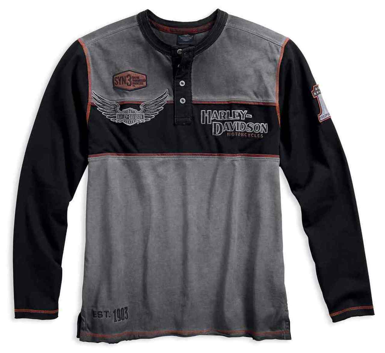 Harley-Davidson® Men’s Iron Block Colorblocked Long Sleeve Henley