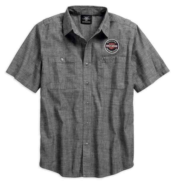 Harley-Davidson® Men’s Genuine Oil Can Short Sleeve Woven Shirt