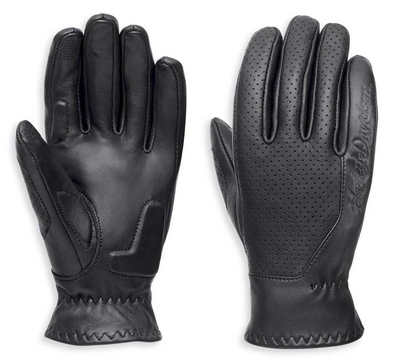 Harley-Davidson® Women's Thayne Perforated Leather Gloves, Black