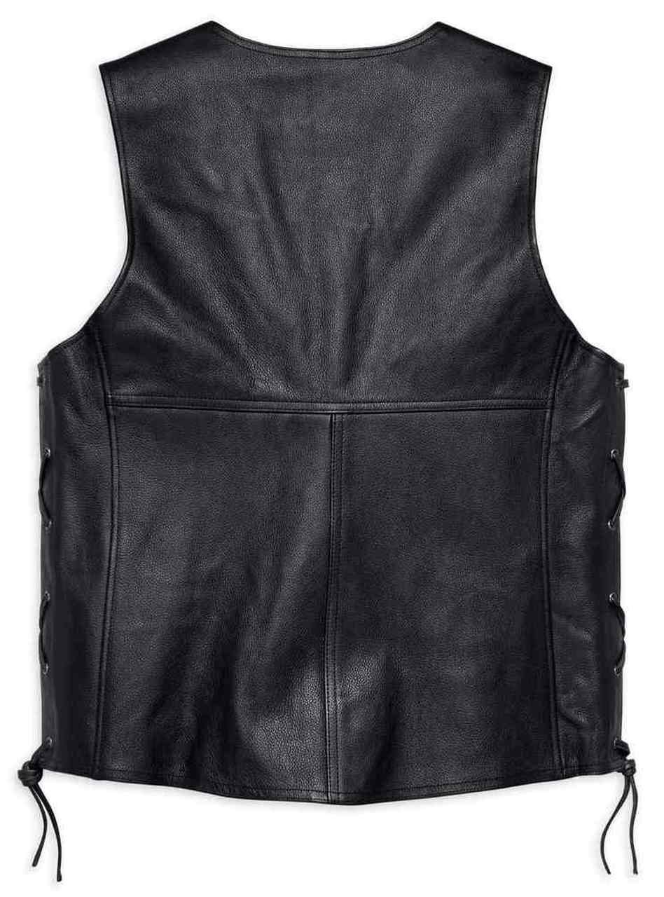 Harley-Davidson® Men’s Tradition II Midweight Leather Vest, Black
