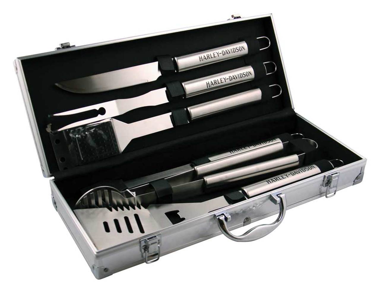 HarleyDavidson® 6piece Grill Tools Set w/ Metal Silver Carrying Case