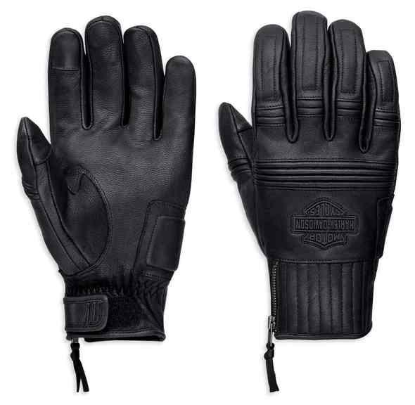 Harley-Davidson® Men's Ogden Full-Finger Leather Gloves, Black