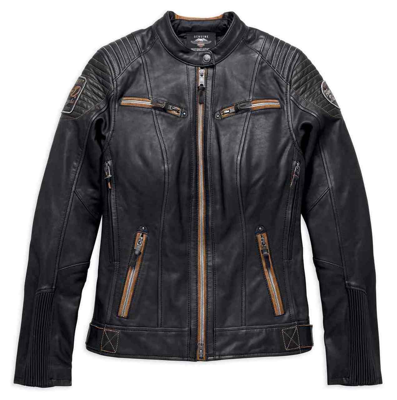 Harley Davidson® Womens Maize Vented Vintage Leather Jacket Harley Davidson Rimouski 0504