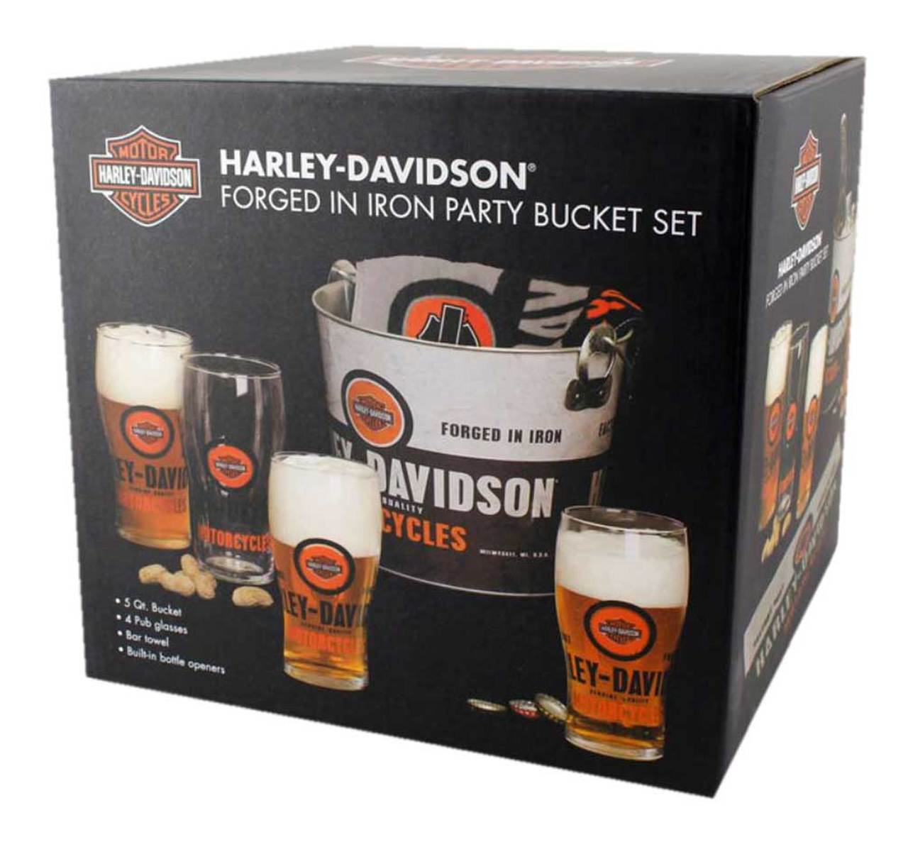 HarleyDavidson® In Iron Party Bucket Set, 5 qt. Metal Bucket HarleyDavidson Rimouski