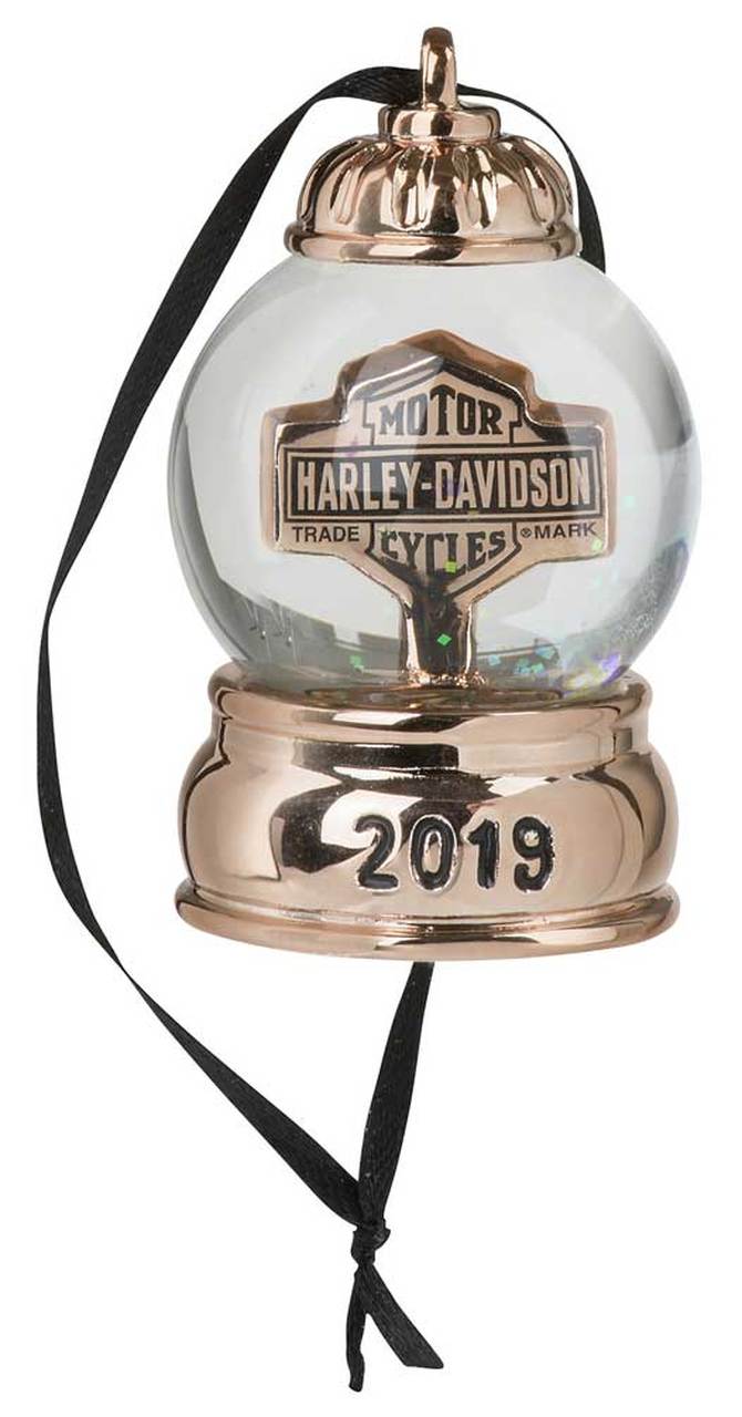 Harley-Davidson® 2019 Mini Snowglobe Ornament - Copper Metallic