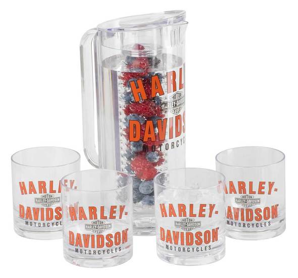 Harley-Davidson® Retro HD Graphic Acrylic Infuser Pitcher & Tumbler Set