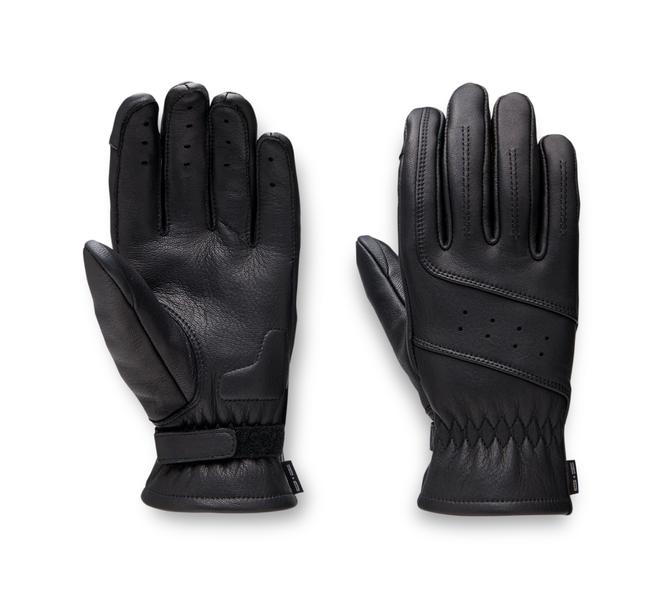 HARLEY DAVIDSON GLOVES-RIDING,F/F,LEATHER,BLACK