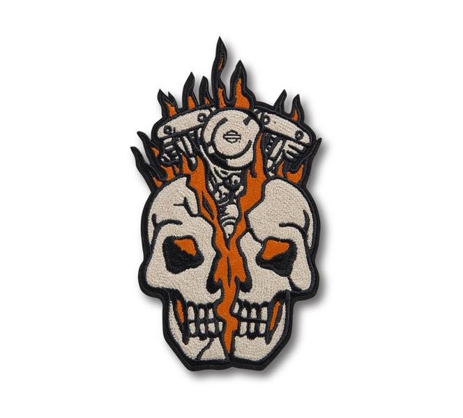 Harley-Davidson Skull Bust Iron-On Patch