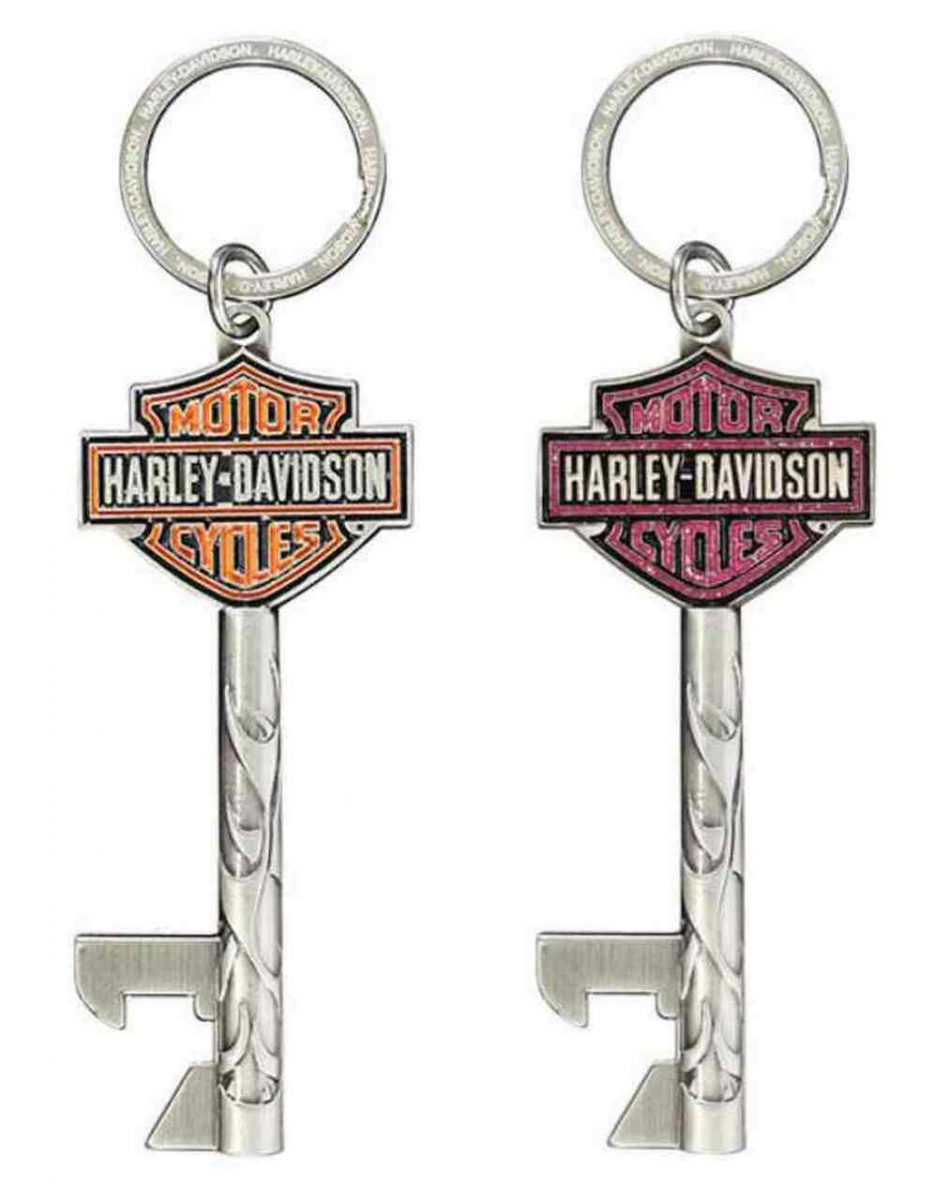 HARLEY DAVIDSON KEYCHAIN, B&S KEYS, ANTIQUED 3D DIE CAST, SET OF 2