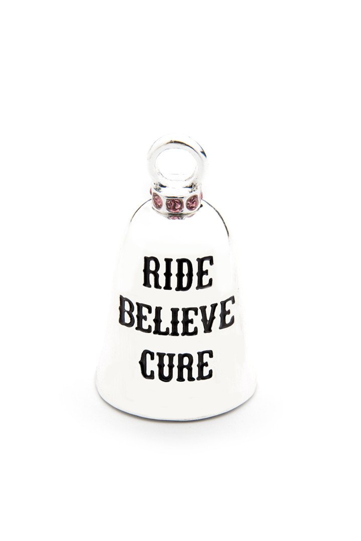 HARLEY DAVIDSON SILVER PLATED BELL RIDE BELIEVE CURE CANCER AWARENESS