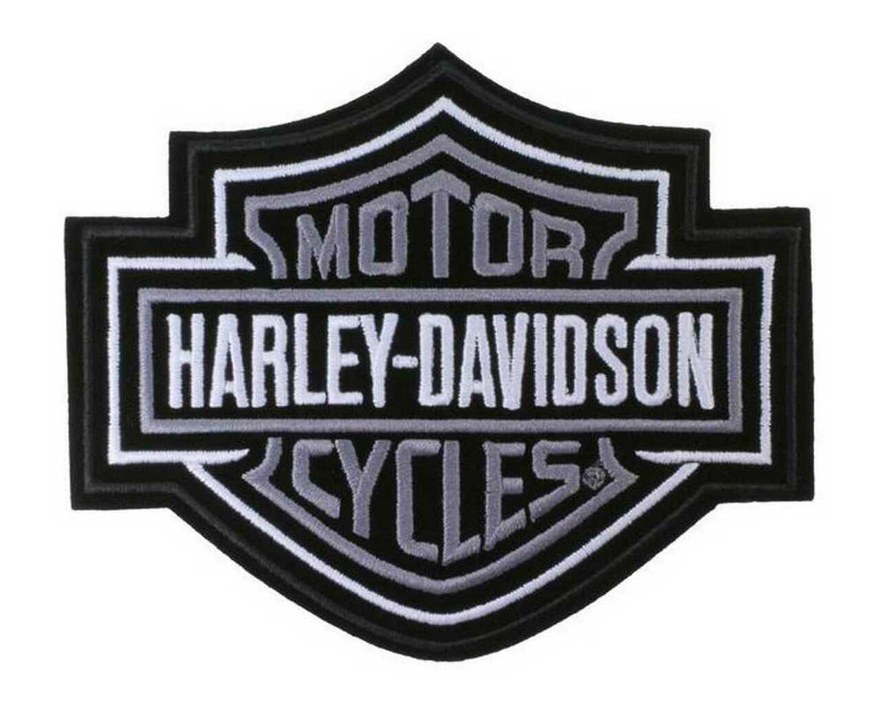 HARLEY DAVIDSON EMBLEM BAR & SHIELD SILVER MD  5 5/8” W X 4 5/8” H