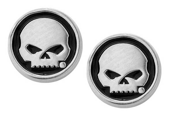 HARLEY DAVIDSON WOMEN’S BLACK ENAMEL SKULL POST EARRINGS