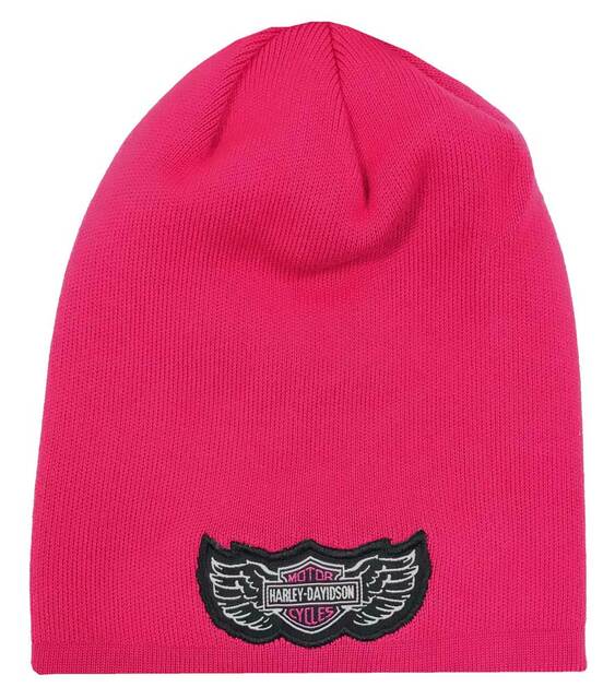 HARLEY DAVIDSON LTL GRL SLOUCHY KNIT BEANIE PINK SIZE 4-14