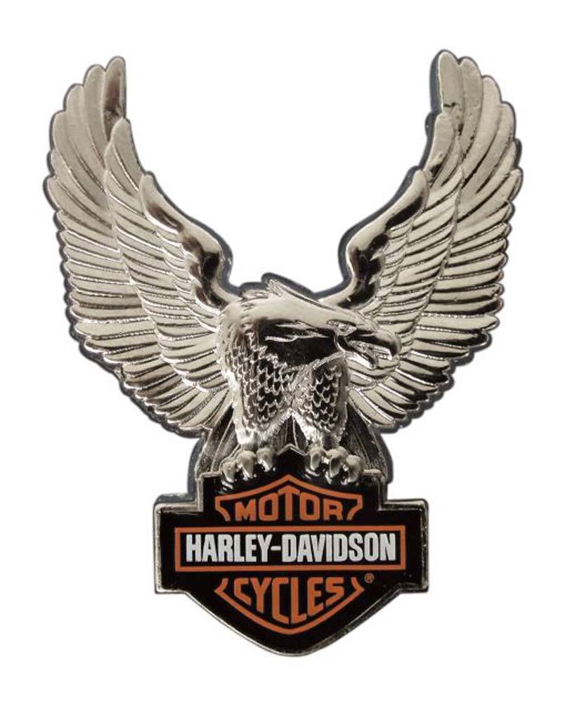HARLEY DAVIDSON PIN, UPWING EAGLE, SILVER FINISH, 3D DIE CAST, 1 3/8''W X 1