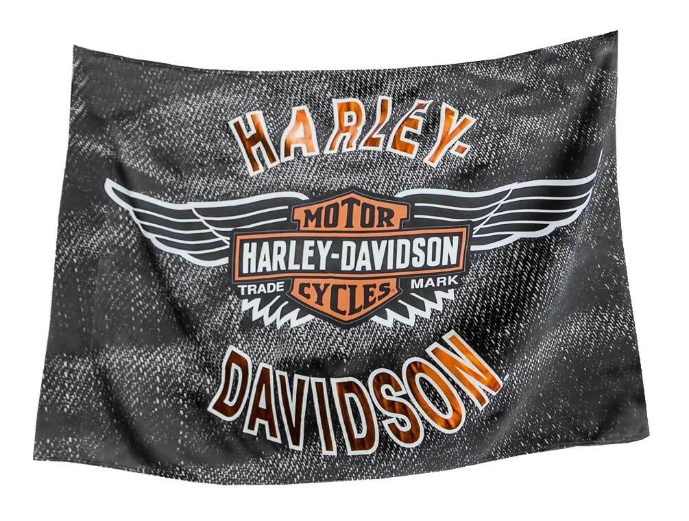 HARLEY DAVIDSON ESTATE FLAG, H-D, VINTAGE B&S WINGS