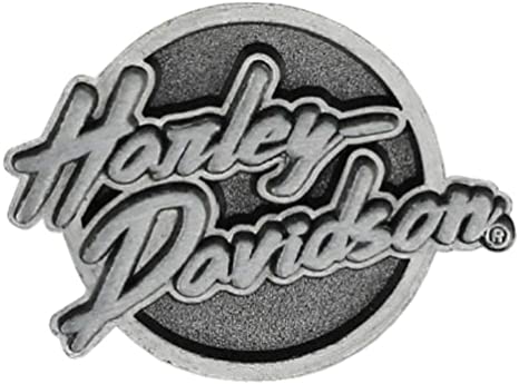 HARLEY DAVIDSON PIN, EDGY MD, 2D DIE CAST ANTIQUED PLATED NICKEL AND BLACK