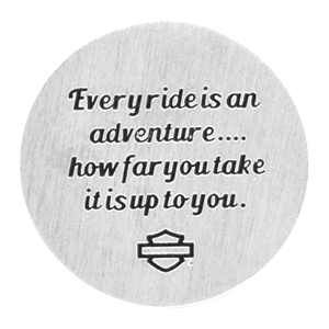 HARLEY DAVIDSON LG SILVER TONE ADVENTURE QUOTE PLATE