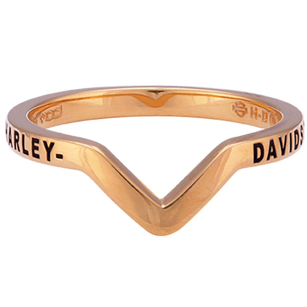 HARLEY DAVIDSON GOLD PLATED CURVED STACKABLE RING