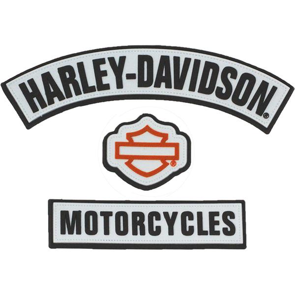 HARLEY DAVIDSON DECAL, PVC HARLEY-DAVIDSON ROCKERS, 3 PER SHEET, 5''W X 1