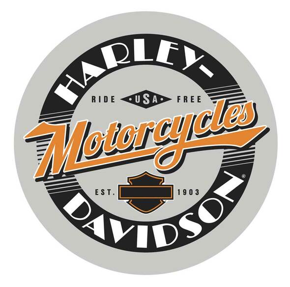 Harley-Davidson® Ride Free Round Cafe Table, Durable Steel Base – Black