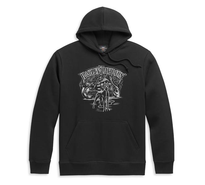 HARLEY DAVIDSON HOODIE-KNIT,BLACK