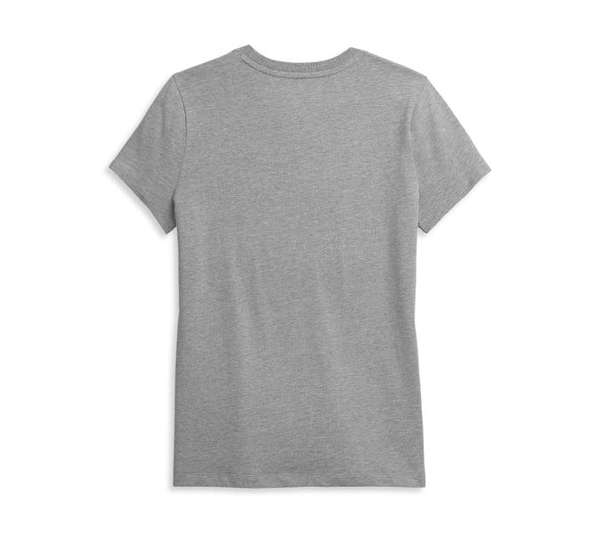 Harley Davidson Women’s Block Letter Tee, heather grey