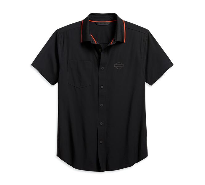 HARLEY DAVIDSON SHIRT-WOVEN,BLACK