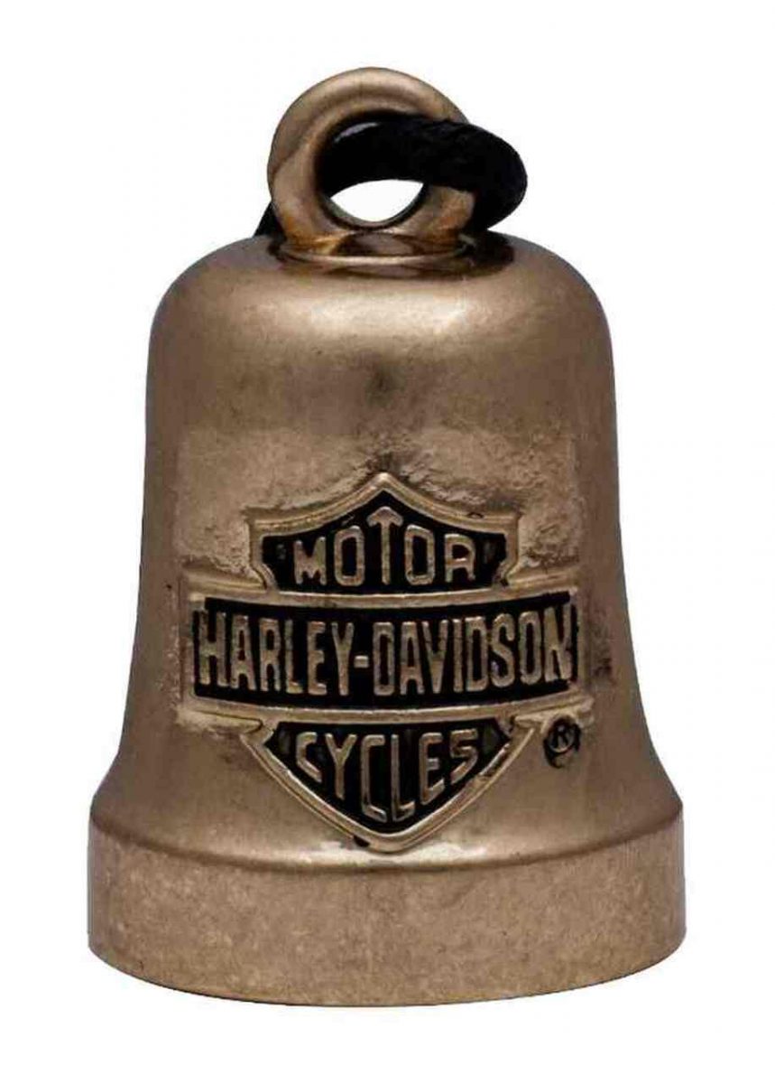 HARLEY DAVIDSON® B&S LOGO MOTORCYCLE RIDE BELL, GOLD TONE Harley