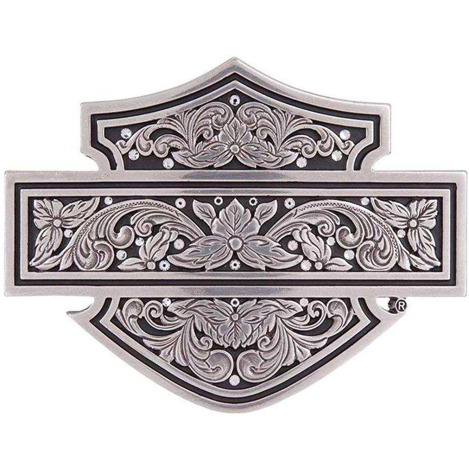HARLEY DAVIDSON- FILAGREE B& S BUCKLE - ANTIQUE SILVER - ONE SIZE