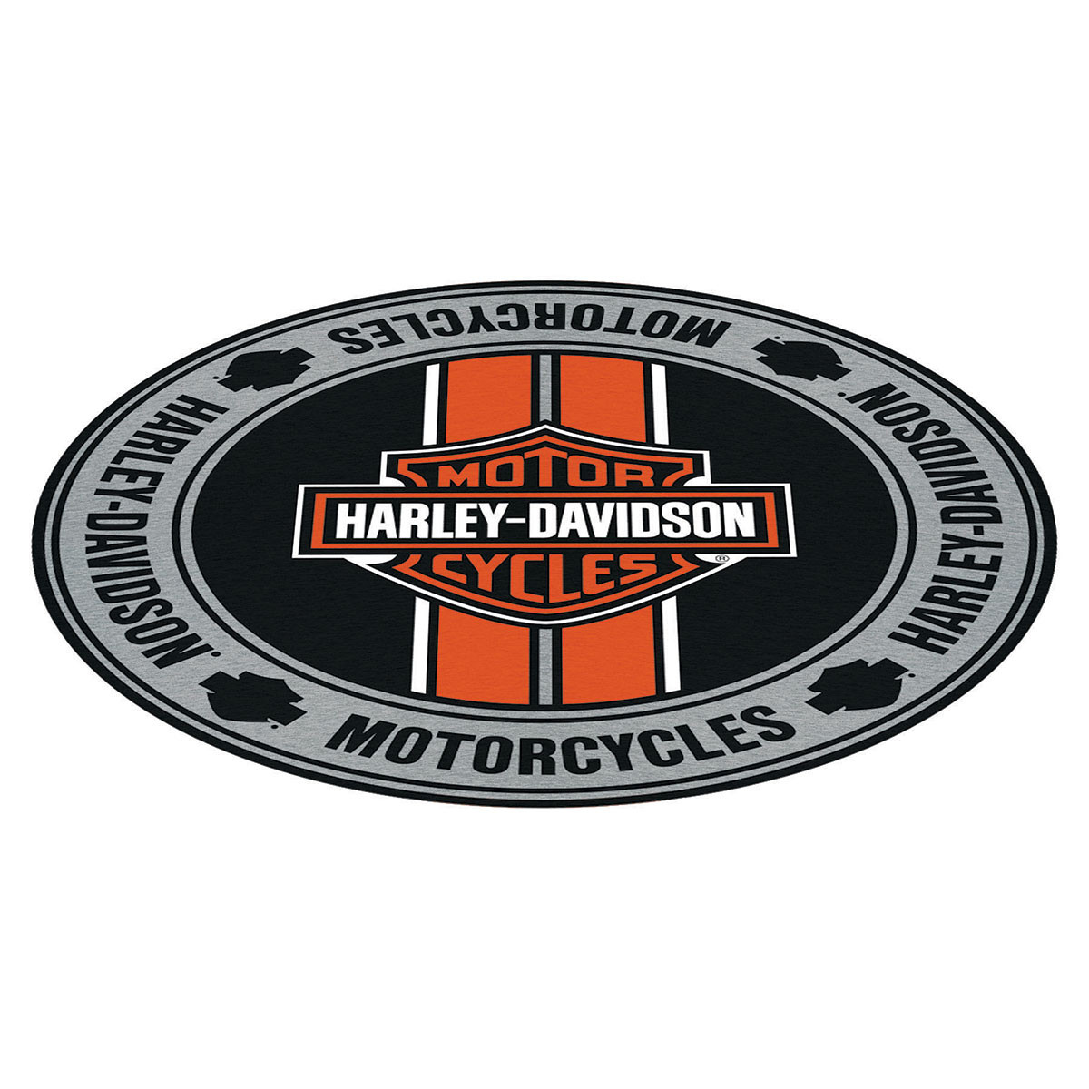 HARLEY DAVIDSON BAR & SHIELD STRIPES ROUND RUG