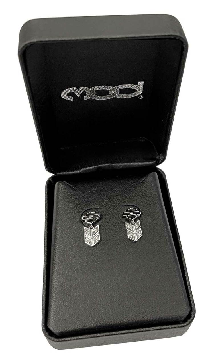 HARLEY DAVIDSON INSIGNIA BLING POST DROP EARRINGS