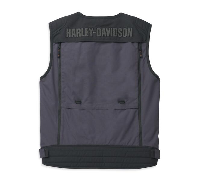 HARLEY DAVIDSON BAGGER TEXTILE RIDING VEST GREY/ W BACKPACK